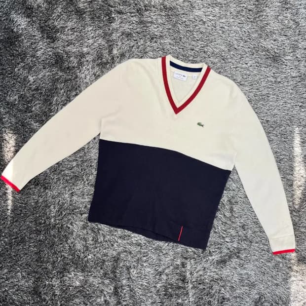 라코스테 남성 울 v넥 니트 (100)made in france