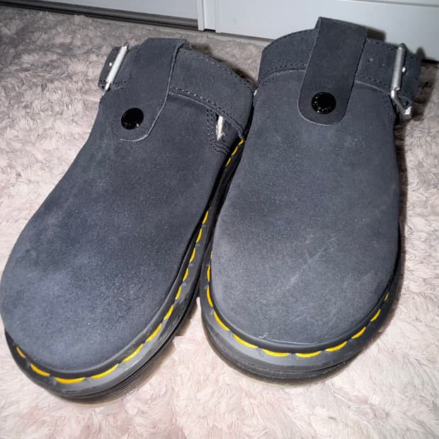 닥터마틴 제브잭 스웨이드 슬링백 플랫폼 뮬 블랙 