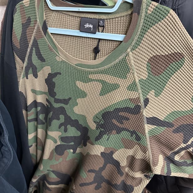 스투시 카모 와플 니트 xl