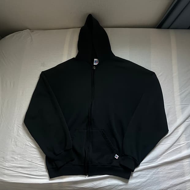 90s 빈티지 러셀 후드집업 블랙