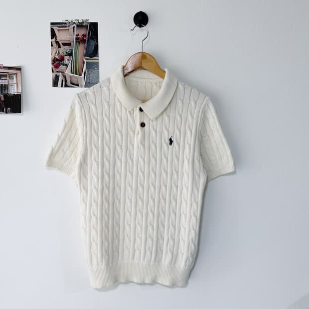 [L] 폴로 랄프로렌 꽈배기 니트 카라티
