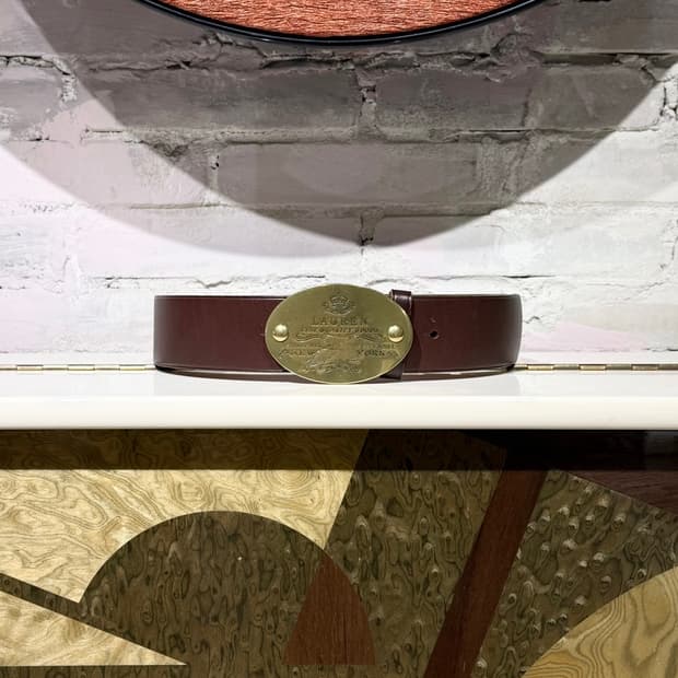 로렌 랄프로렌 골드 버클 브라운 레더 벨트