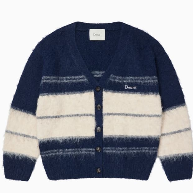 다이닛 울 가디건 wool blended stripe knit cardi