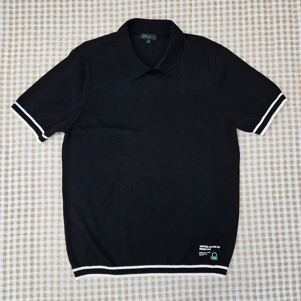 베네통 반소매 니트 카라티 남자100