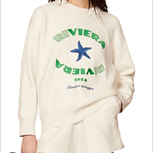 산드로 SANDRO비에라 자수 루즈핏 니트 2사이즈