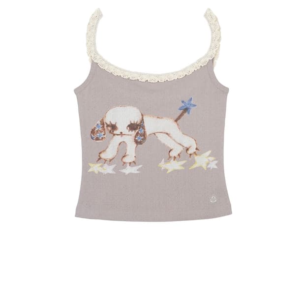 VINTAGE PUPPY LACE SLEEVELESS LIGHT PURP