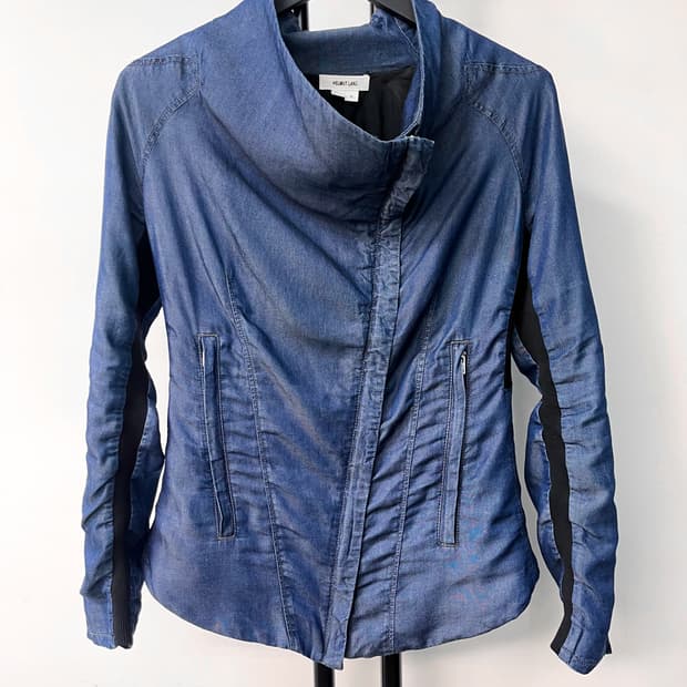 헬무트랭 다이애그널 집 텐셀 자켓