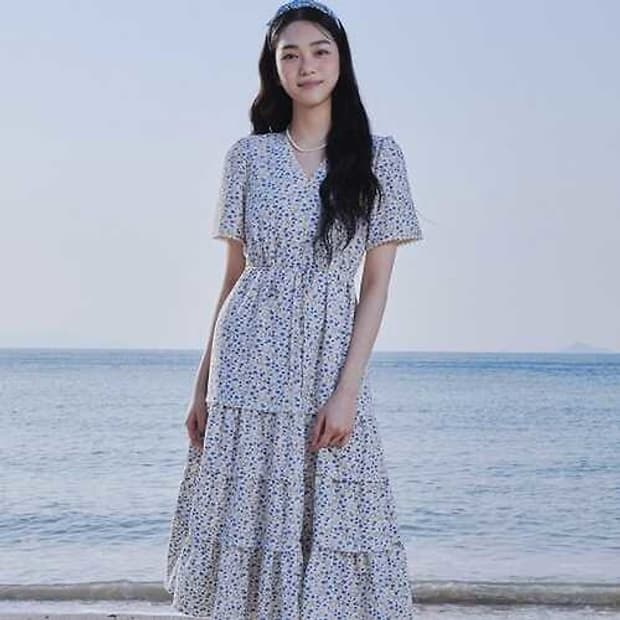 잇미샤 플라워 플레어 원피스