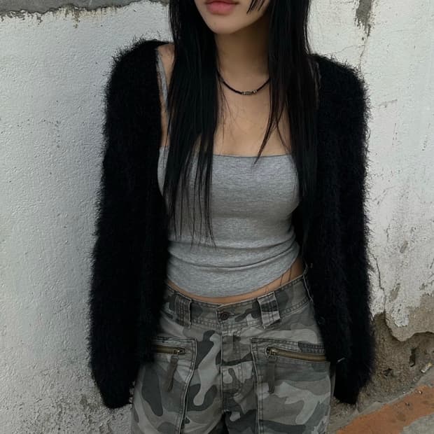 퍼 루즈핏 가디건 