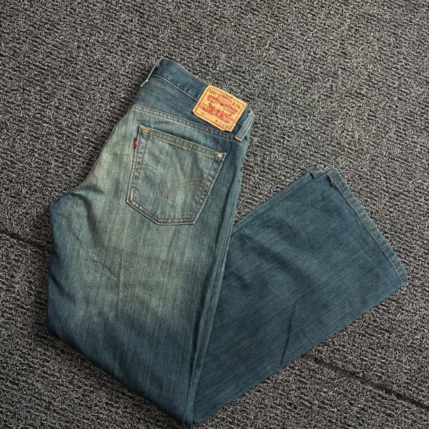 리바이스 527 로우 부츠컷 워싱 데님팬츠 2018