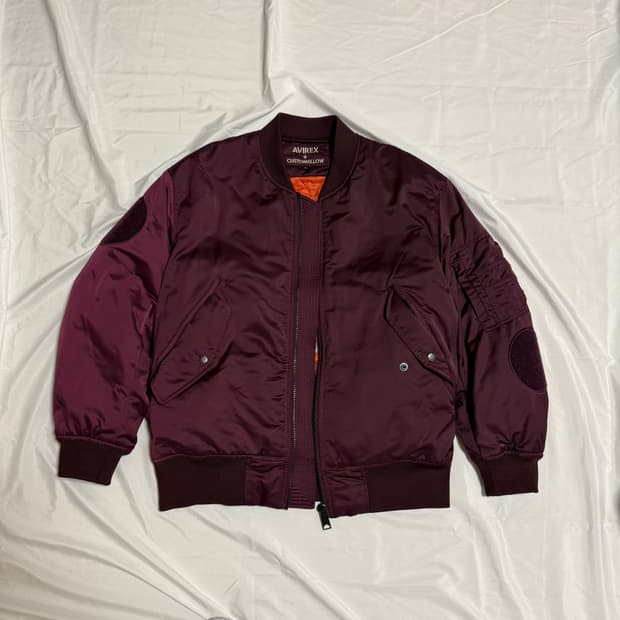[S] 커스텀멜로우 X 아비렉스 버건디 MA-1 봄버 자켓