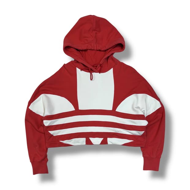 아디다스 우먼스 크롭 후드티 (M)  