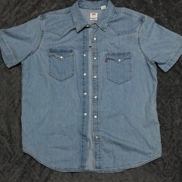 리바이스 웨스턴 데님 반필 셔츠