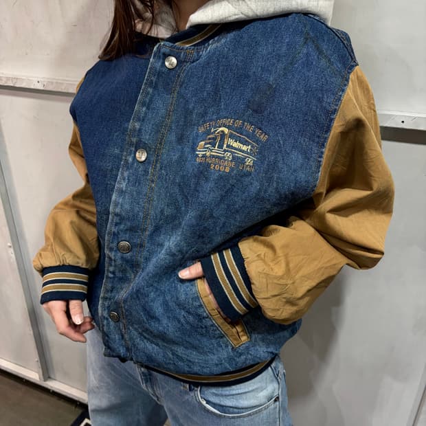00s vintage work denim varsity jk
