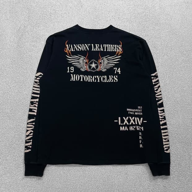 밴슨 Vanson 모터사이클 롱슬리브 블랙