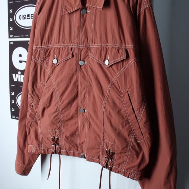 (M-2XL) 파르티멘토 집업 바람막이 점퍼자켓 스티치 우븐-H32674