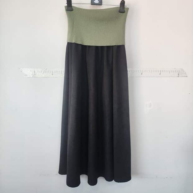 나이스클랍 블랙 롱 스커트