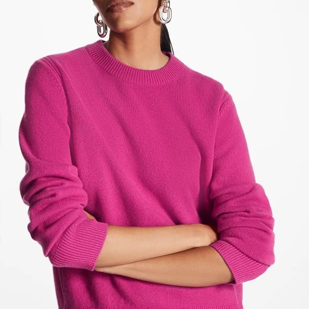 코스 100% 캐시미어 크루넥 니트