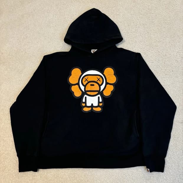 OG 베이프 x 카우스 베이비 마일로 후드티 블랙