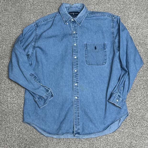 폴로 랄프로렌 데님 빅셔츠 L