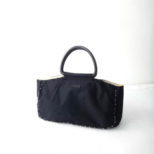 AGNES B stitch hobo bag / black