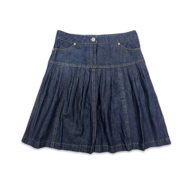 빈티지 데님 플리츠 미니 스커트