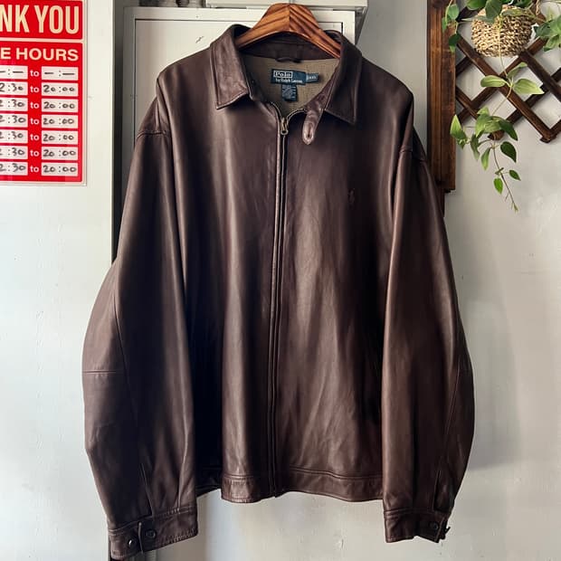[2XL]폴로 랄프로렌 맥스웰 램스킨 레더자켓