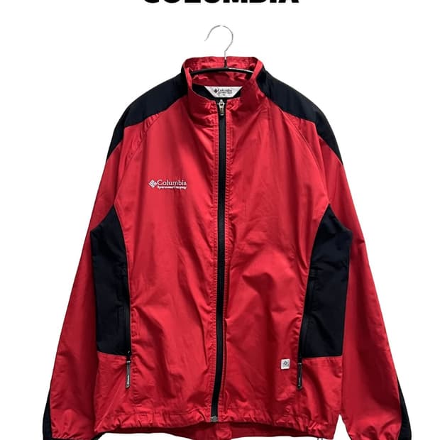 (100) 콜롬비아 우븐 바람막이 레드/블랙
