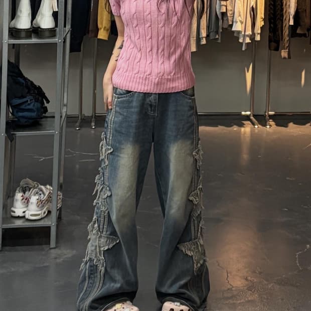 폴로랄프로렌 포니로고 핑크 피마코튼 케이블 반팔 니트 A2953