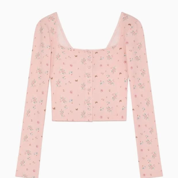 글로니 mellow button cardigan pink 가디건 핑크