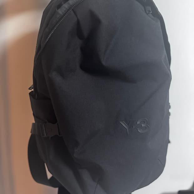 Y-3 로고 나일론 지퍼 백팩 JW6215 BLACK
