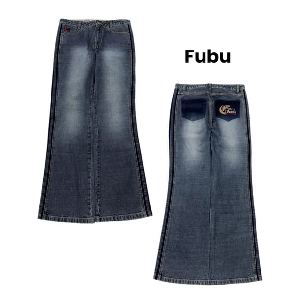FUBU 후부 Y2K 부츠컷 워싱 데님팬츠