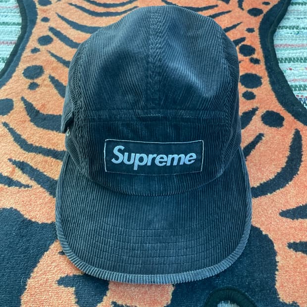 슈프림 코듀로이 포켓 캠프캡 블랙