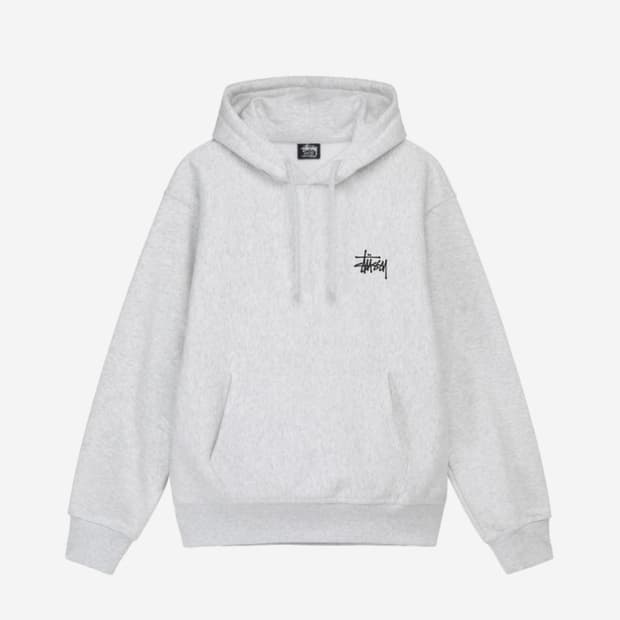 Basic Stussy Hoodie Ash Heather 2023