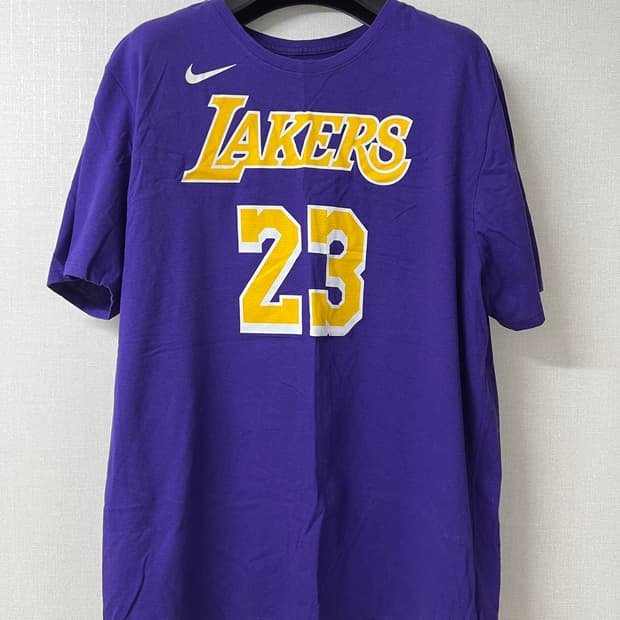 나이키 NBA 레이커스 르브론 제임스 23 반팔 티셔츠 XXL 퍼플