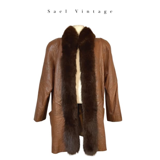 미드센추리 리얼 폭스 퍼 램스킨 코트