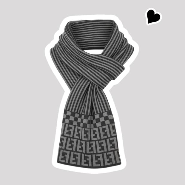 정품 펜디 쥬카 양면 그레이 머플러