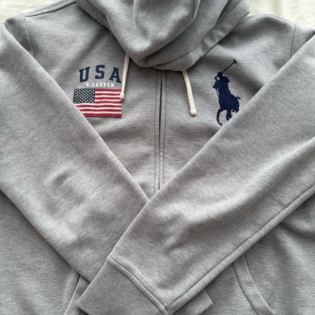 (레어)폴로 빅포니 성조기 후드집업