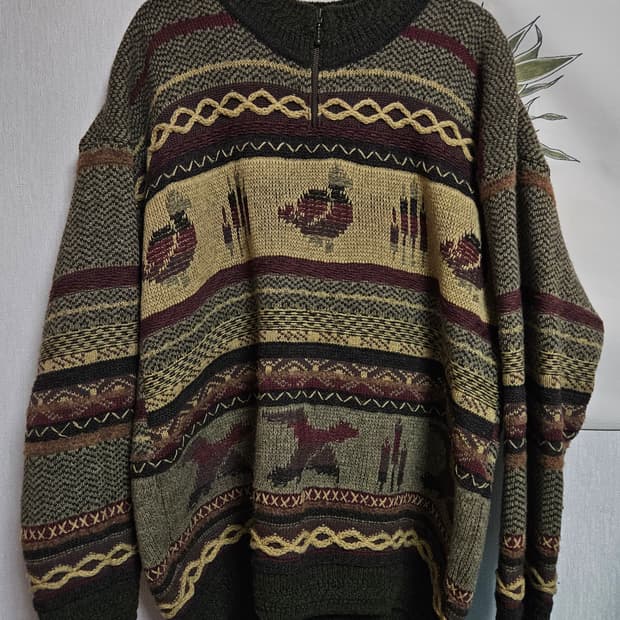 스노위피크 뉴질랜드 빈티지 니트/snowy peak/코위찬