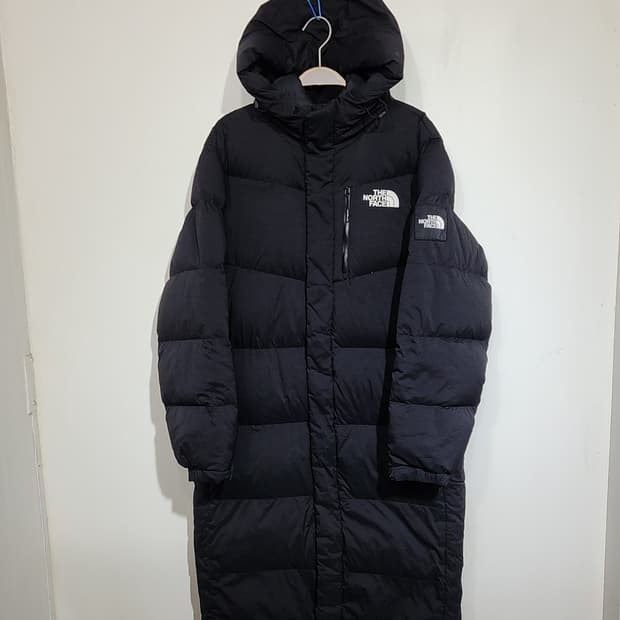 (L) 노스페이스 구스다운 롱패딩 점퍼 블랙 거위털 패딩코트 