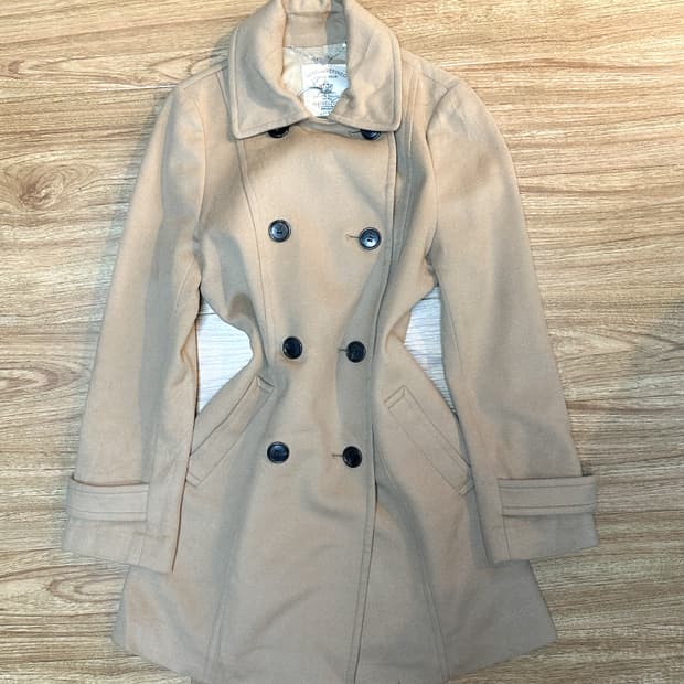 빈티지 더블 버튼 브라운 라떼 코트 오네갸루 로걀 코이세이오깔 핀터깔