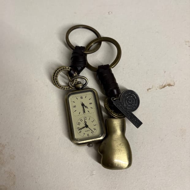 빈티지 더블 타임 키링