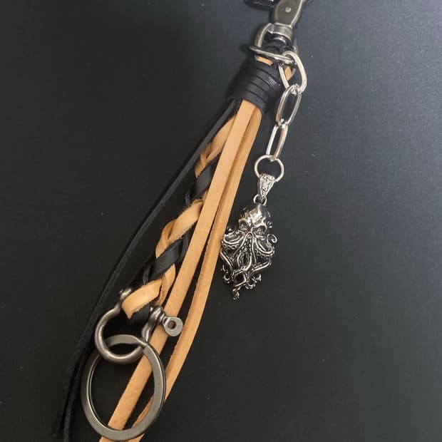 브레이드 가죽 스트랩 키링