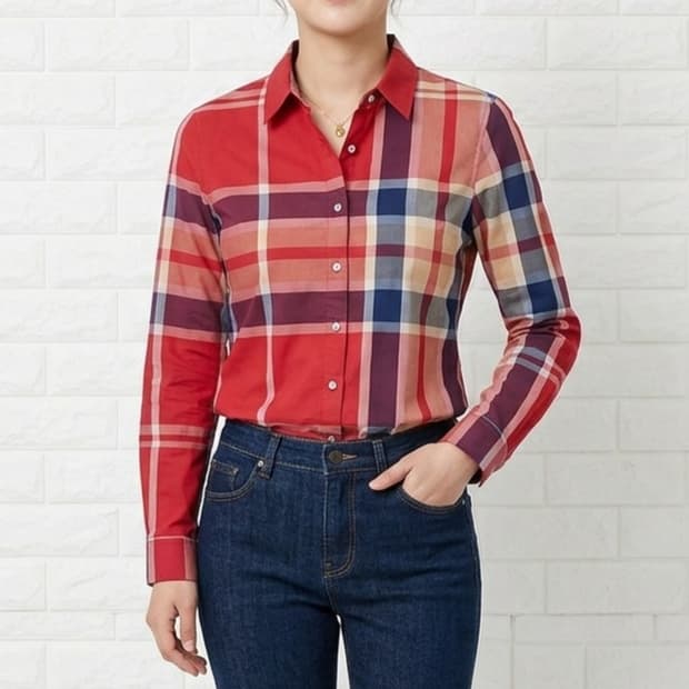 [95]BCBG 체크 셔츠