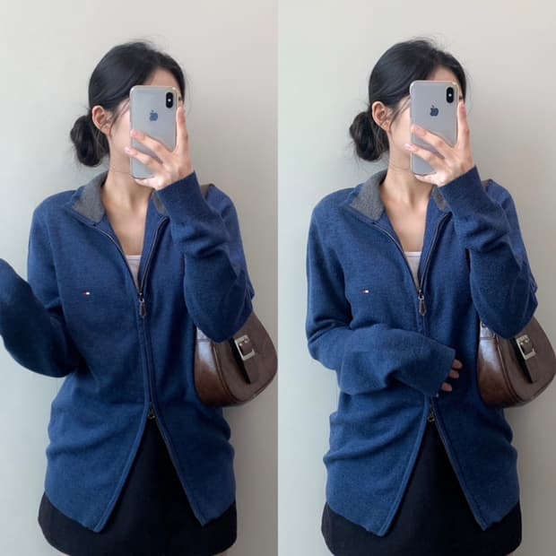 타미힐피거 니트 집업