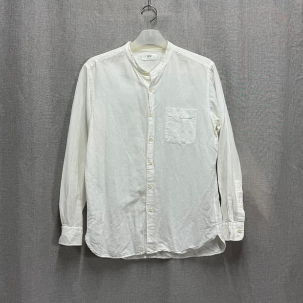 [L] 유니클로 린넨 마 헨리넥 긴팔 셔츠 남방