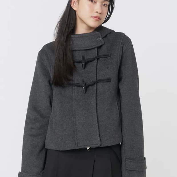 미세키서울 더플 숏 코트 차콜