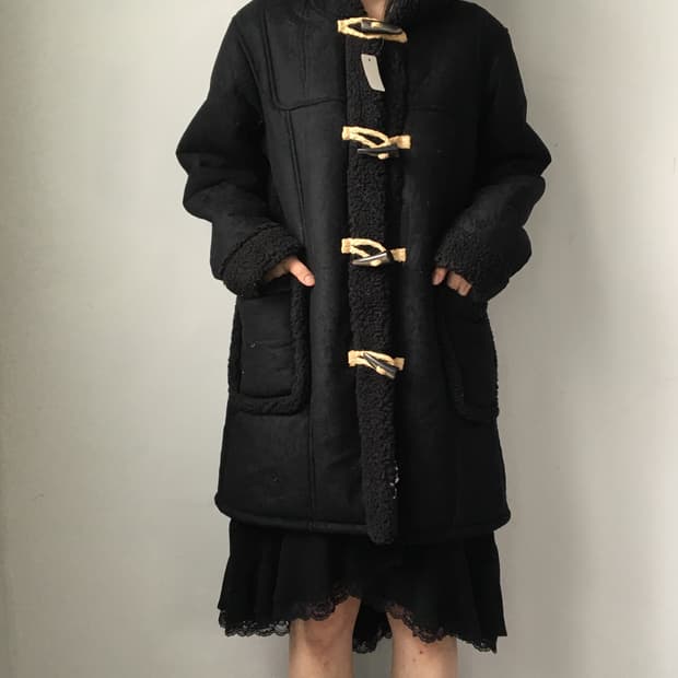  Duffle button hood coat