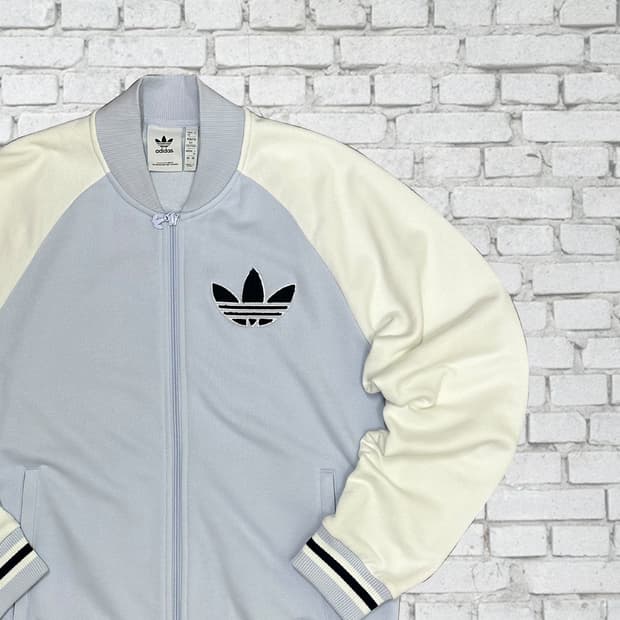 아디다스 신형 로고 투톤 빈티지 져지 L