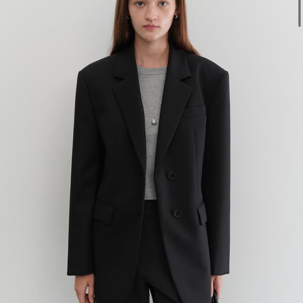 던스트 2버튼 울 블레이저 자켓